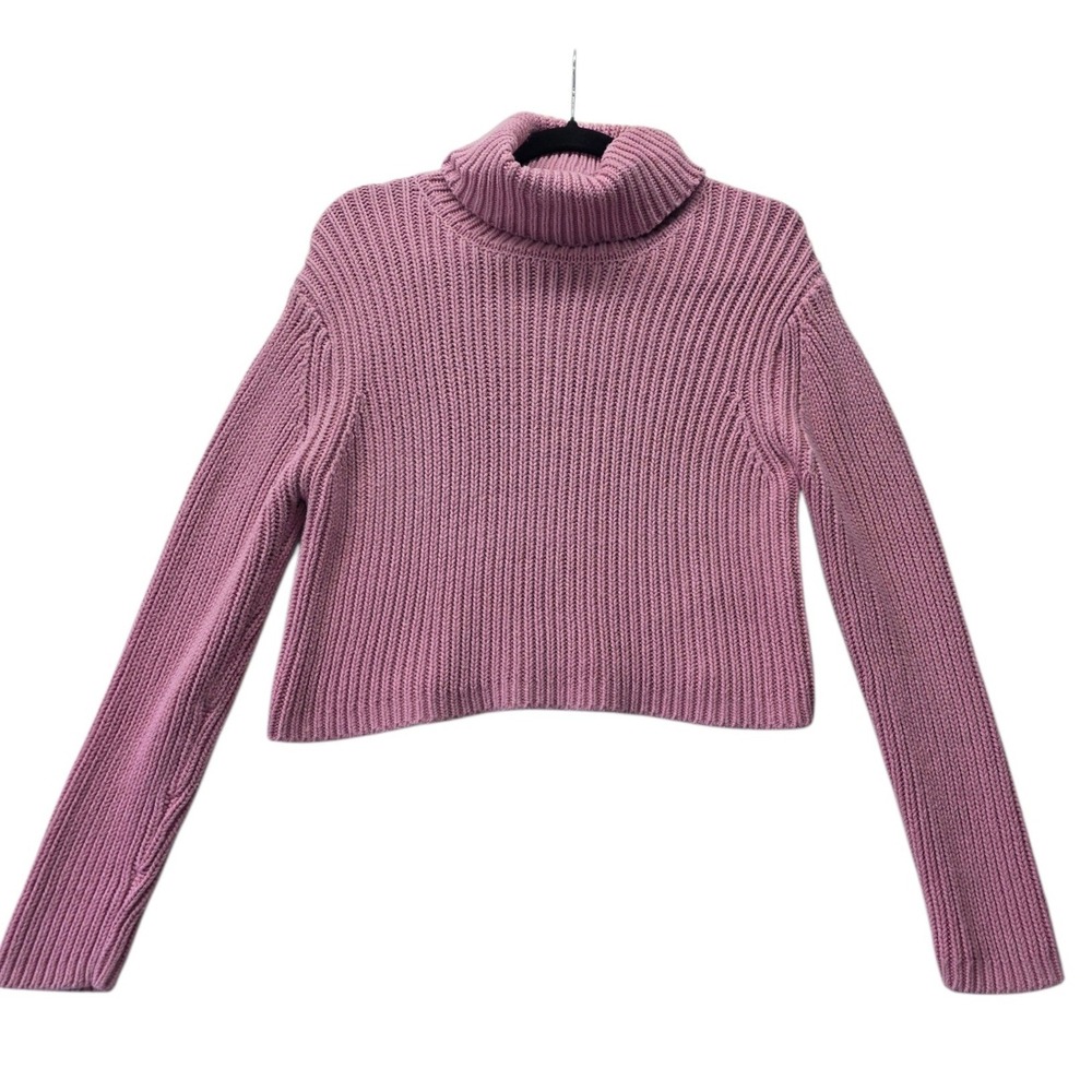LA Hearts Pink‎ Ribbed Turtleneck Cropped Sweater Small